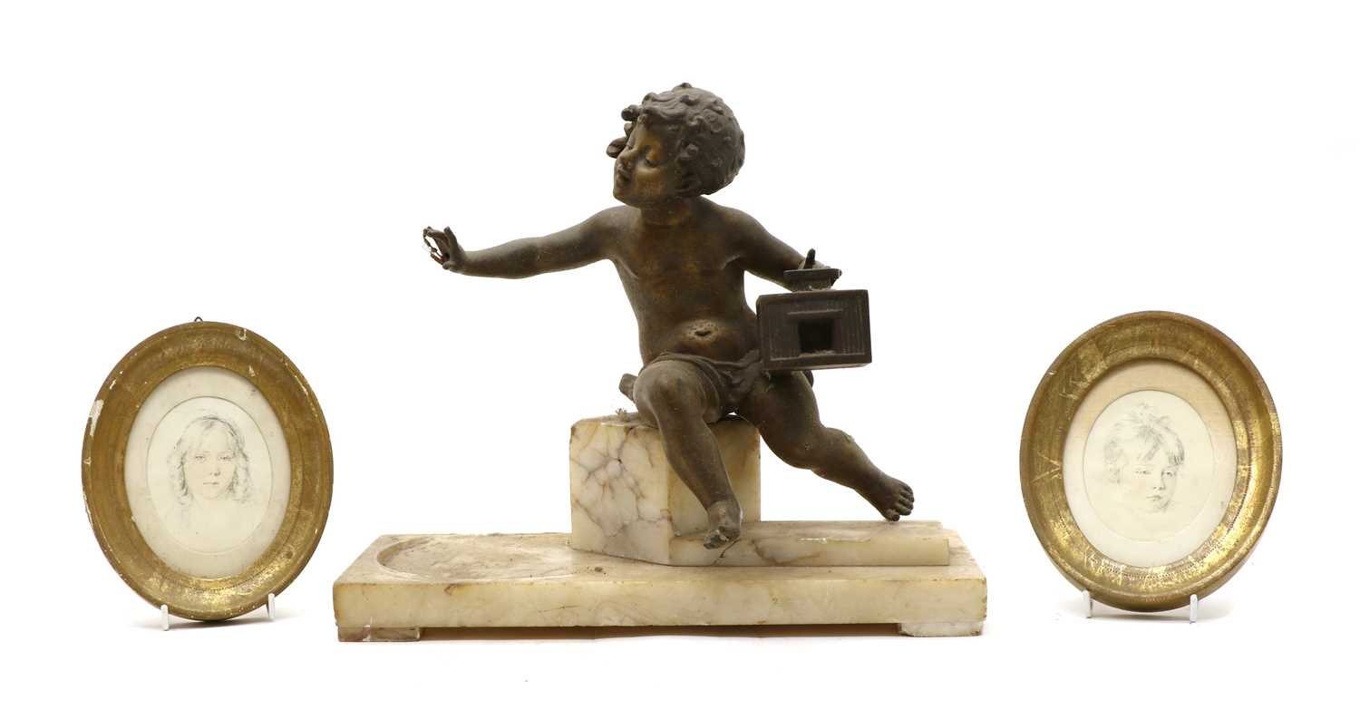 Lot 91 - A faux bronze model of a young boy