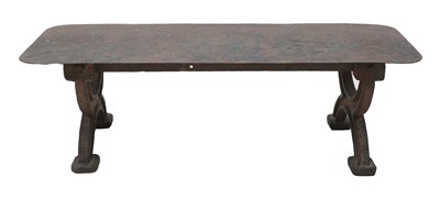 Lot 755 - An industrial cast and sheet iron coffee table