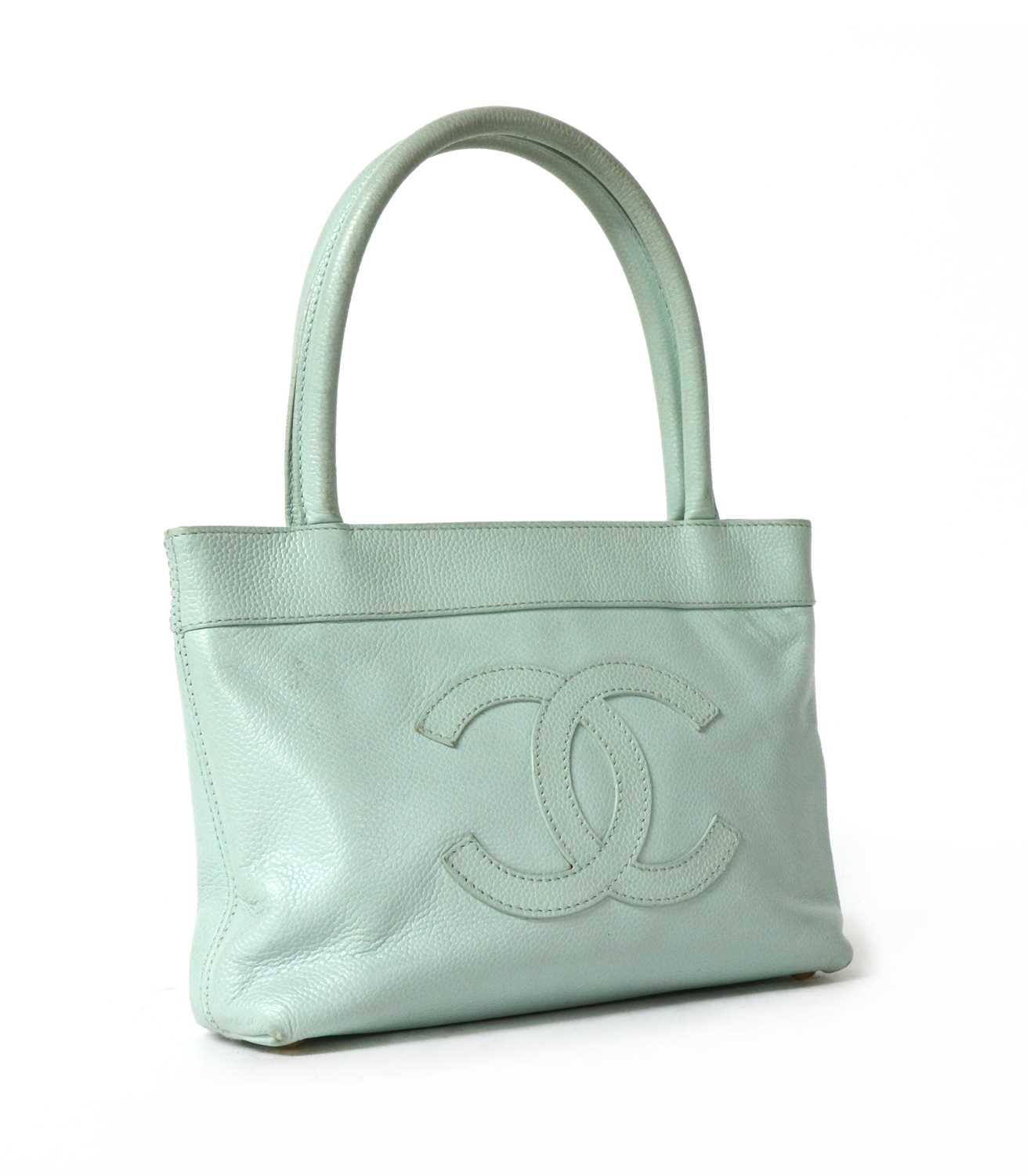 Lot 256 A Chanel Baby Blue Leather Small Monte Carlo Lot 256 A Chanel Baby Blue Leather Small Monte Carlo