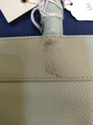 Lot 256 - A Chanel baby blue leather small Monte Carlo tote