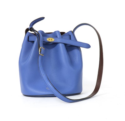Lot 252 - A Mulberry blue leather Abbey bucket bag