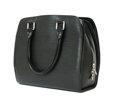 Lot 258 - A Louis Vuitton black epi leather Pont Neuf bag