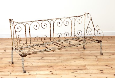 Lot 636 - A French painted wrought iron settee