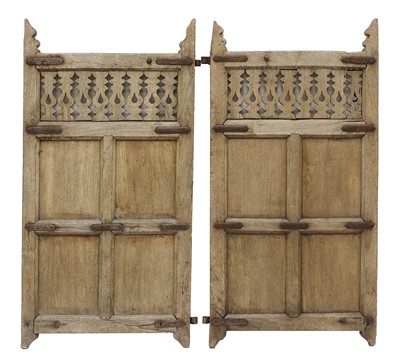 Lot 545 - A pair of Indian painted teak and wrought iron doors