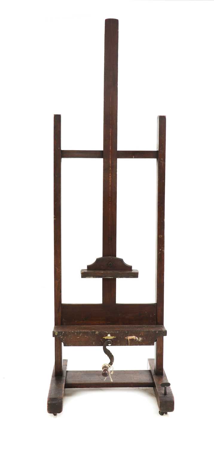 Lot 432 - A stained beech adjustable artist's easel