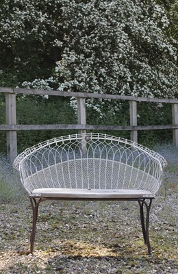 Lot 775 - A Victorian wirework double garden seat