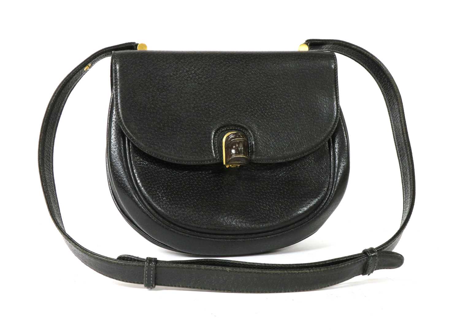Lot 267 - A Gucci black leather shoulder bag