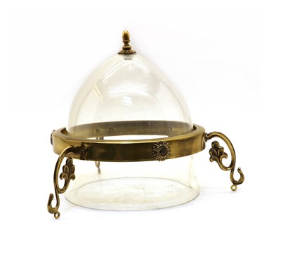 Lot 198 - A Regency-style glass and brass ceiling lantern