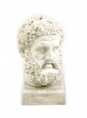 Lot 578 - A large plaster head of Hercules