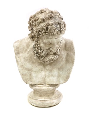 Lot 459 - A large plaster bust of hercules
