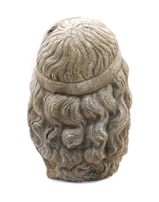 Lot 136 - A composite stone head of Neptune