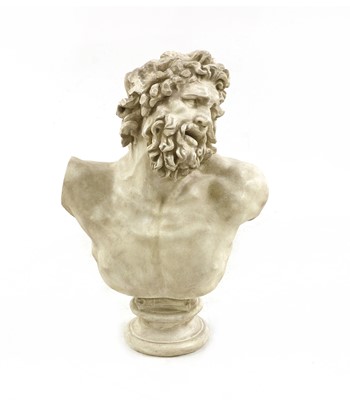 Lot 579 - A  large plaster bust of Laocoon