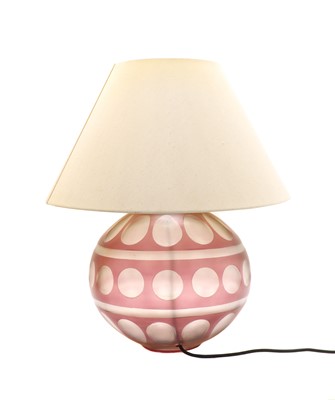 Lot 313 - An Art Deco-style cameo glass globe lamp
