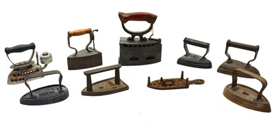 Lot 238 - A collection of smoothing irons