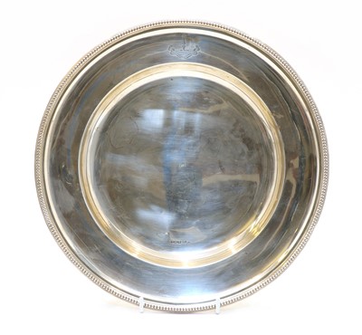 Lot 44 - A circular silver tray by Mappin and Webb