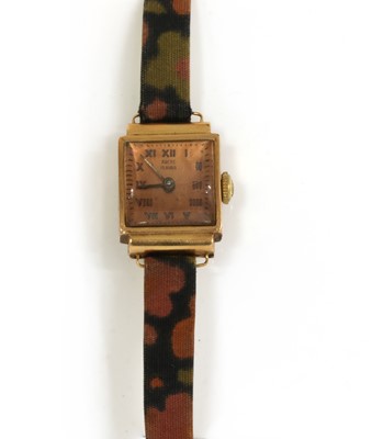 Lot 240 - A ladies' gold mechanical strap watch