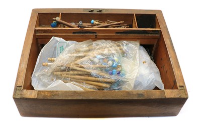 Lot 342 - A Victorian figured walnut and brass bound jewellery casket