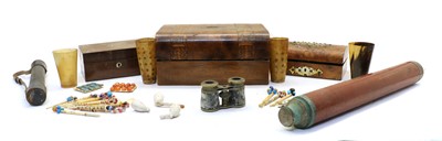 Lot 342 - A Victorian figured walnut and brass bound jewellery casket