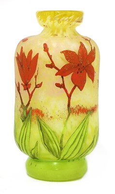 Lot 9 - A Daum enamelled glass vase
