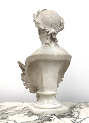 Lot 591 - A carved marble bust of Napoleon