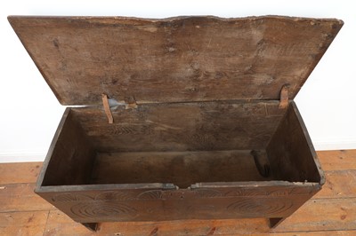 Lot 540 - An oak six-plank coffer