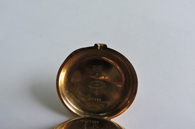 Lot 119 - A Swiss 14ct gold hunter repeater fob watch
