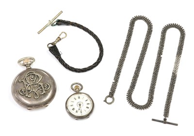 Lot 1500 - A silver side wind lever set hunter pocket watch