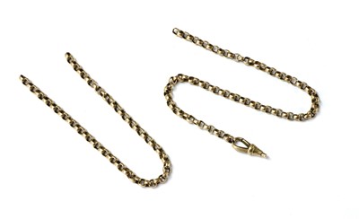 Lot 95 - A length of gold belcher chain