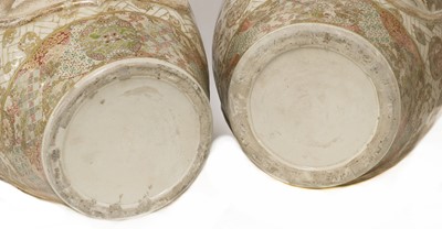 Lot 234 - A large pair of Japanese Satsuma ware vases