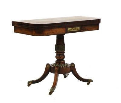 Lot 446 - A Regency rosewood and brass card table in the manner of George Oakley