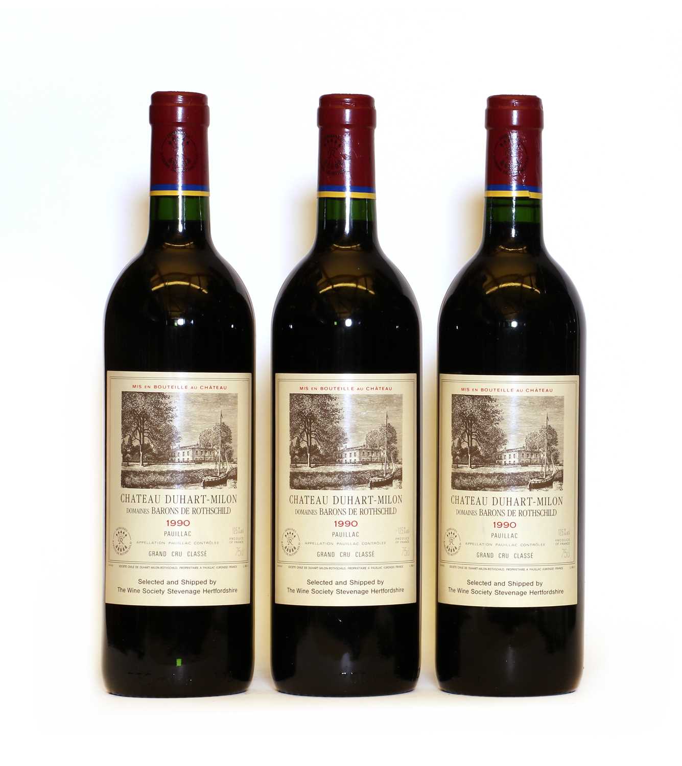 Lot 147 - Chateau Duhart Milon, 4eme Cru Classe, Pauillac, 1990, three bottles
