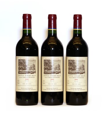 Lot 147 - Chateau Duhart Milon, 4eme Cru Classe, Pauillac, 1990, three bottles
