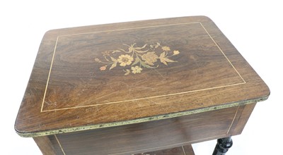 Lot 353 - A late 19th century French rosewood work table