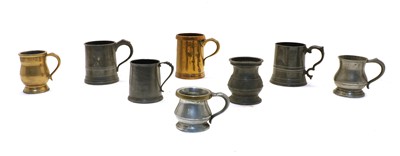 Lot 78 - Over forty 19th and 20th century pewter pub measures