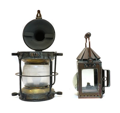 Lot 91 - Two early 20th century ship's lamps