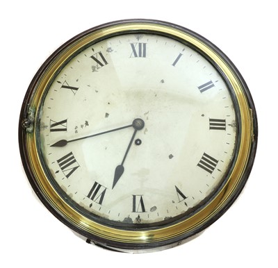 Lot 753 - A George lll circular mahogany cased wall clock