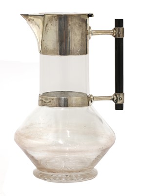 Lot 36 - A silver and glass claret jug