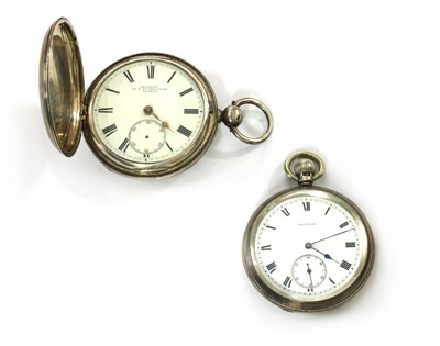 Lot 1499 - A sterling silver Waltham key wound open-faced pocket watch