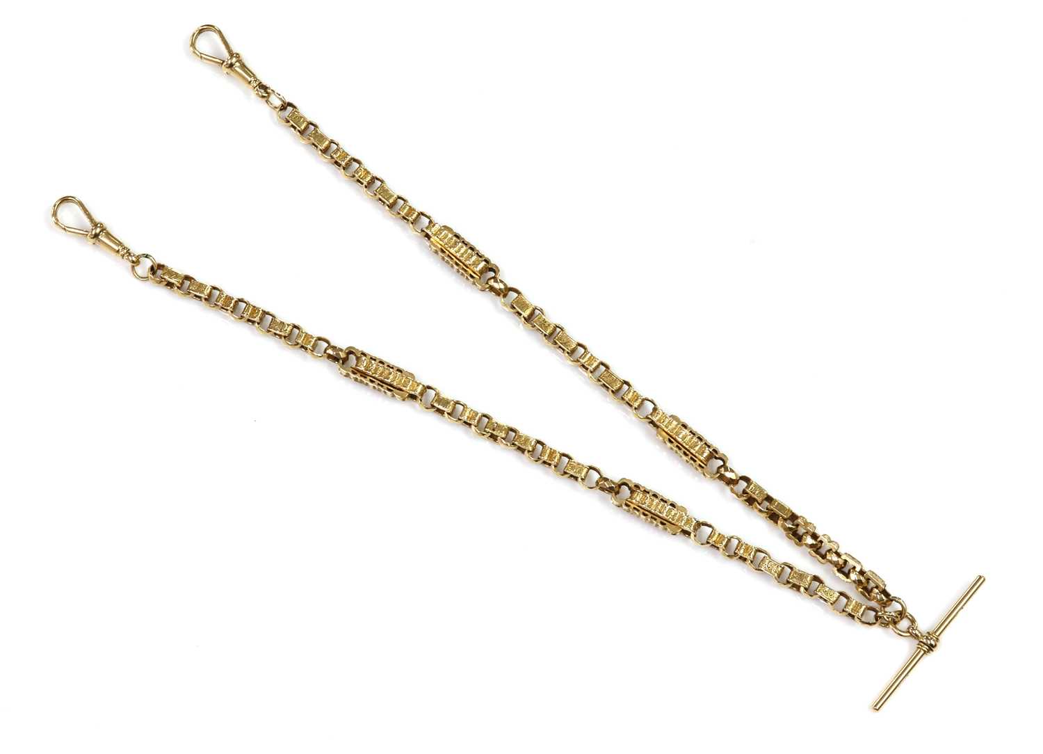 Lot 464 - An 18ct gold double Albert chain