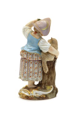 Lot 291 - A Meissen figurine of a shepherdess with a lamb