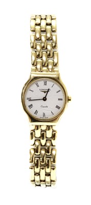 Lot 1527 - A ladies' 9ct gold Longines quartz bracelet watch