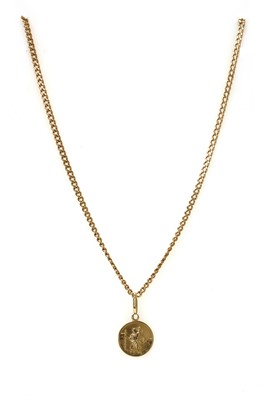 Lot 1145 - A 9ct gold St. Christopher pendant