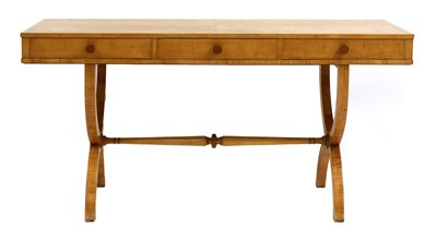 Lot 307 - An Art Deco sycamore writing table