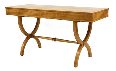 Lot 307 - An Art Deco sycamore writing table