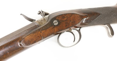 Lot 732 - A late flintlock 12-bore shotgun
