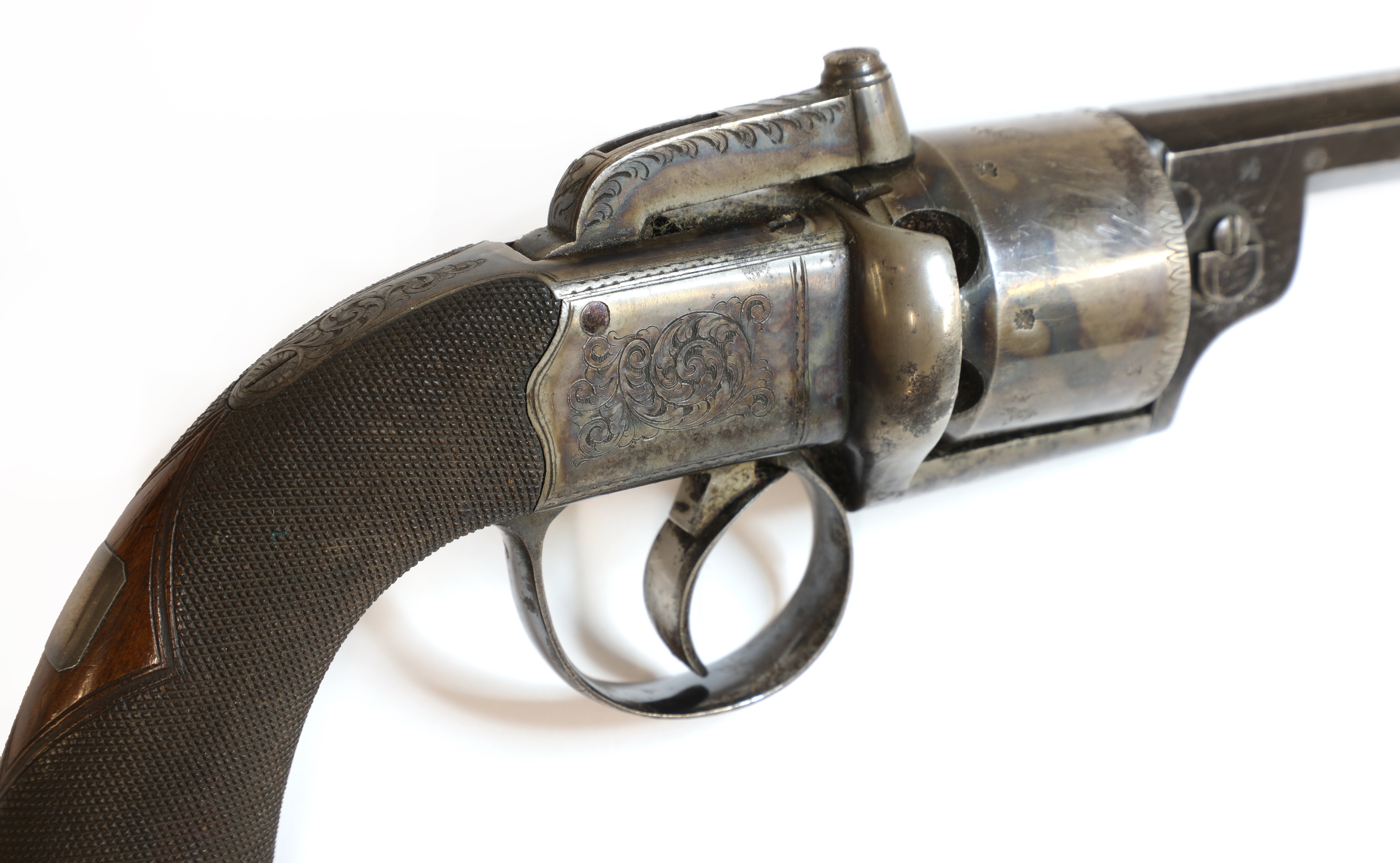 Lot 736 - A cased percussion transitional six-shot