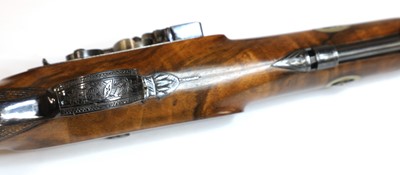 Lot 739 - A pair of late flintlock travelling pistols