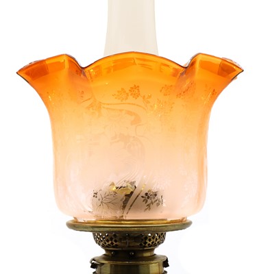Lot 267 - A cut-glass oil lamp, possibly Waterford