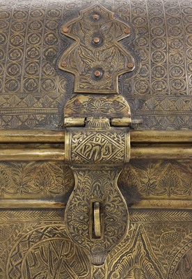 Lot 114 - An Indo-Persian brass trunk