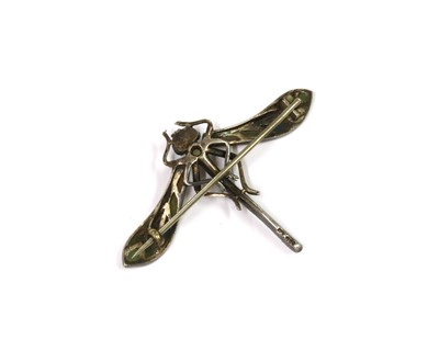 Lot 1049 - A Continental Art Nouveau silver plique-à-jour enamel, turquoise and paste set dragonfly brooch